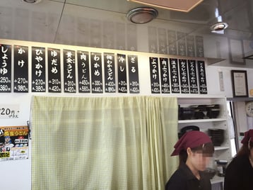 手打ちうどんまいどのメニュー