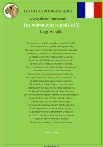 fiche pedagogique pdf poesie animaux la grenouille