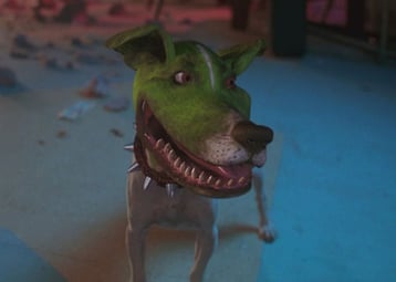 chien jack russel the mask