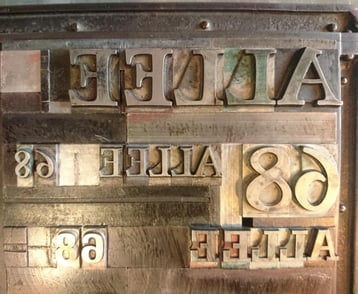 Schriftsatz "ALLEE 68" für die Druckerpresse