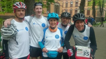 Von links: Ich, Stephan Mesow, Cathleen Frank, Karsten Blüthgen, Ahmad Mesgarha