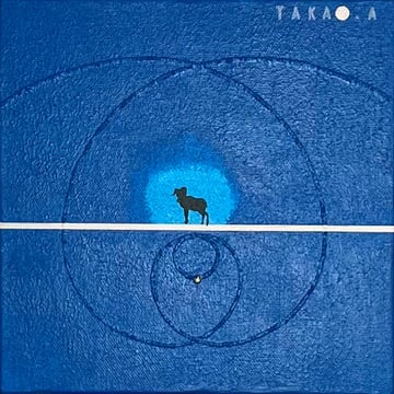 SPACE TIME TRAVELER  14   180mm*180mm   S0   2022  acrylic on canvas, wood