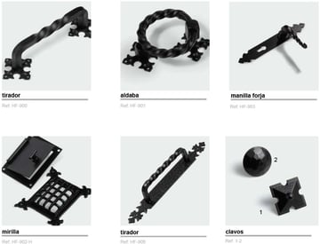 Herraje forja negro puerta entrada