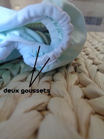 culotte de protection pour couche lavable avec deux goussets