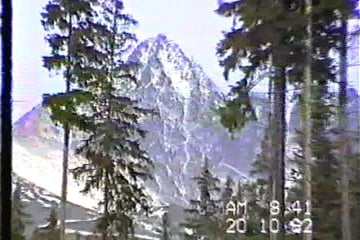 Blick von Lomnica auf Lomnitzer Spitze im Oktober 1992