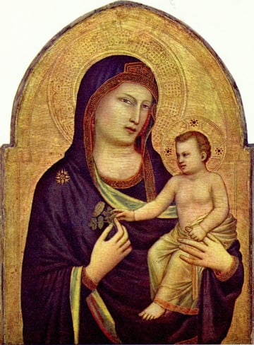 Giotto, Vierge à l'Enfant, peinture sur bois