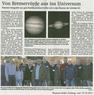 Bremervörder Zeitung vom 19.10.2011 (Anklicken zum Vergrößern)