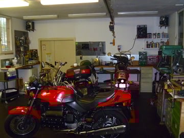 Die Werkstatt hinten