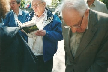 Jeffrey Segal reading an extract from Korczak's diary in the orphanage grounds.