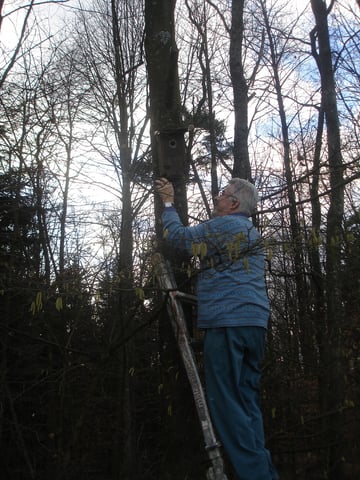 Alle Jahre wieder: Nistkastenreinigung im Januar (20.1.2007)