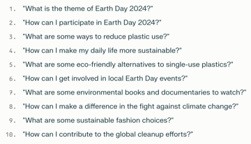 A list of 10 questions