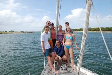Sonja, Holger, Janis, Bettina, Andreas, Britta, Dirk, 10-01-2011 Indische Oceaan dagtocht Richard Bay