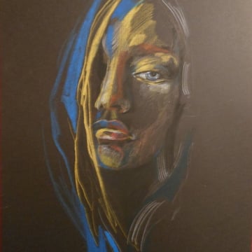 Portrait / Din A3 /  Pastell auf Black Papier