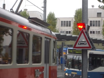 LED turning light in the bus station Dietikon.