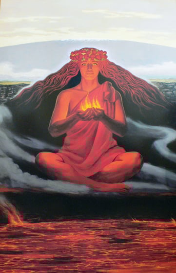 Pele empowered Hawaiian goddess, embodied consciousness, passion and wisdom