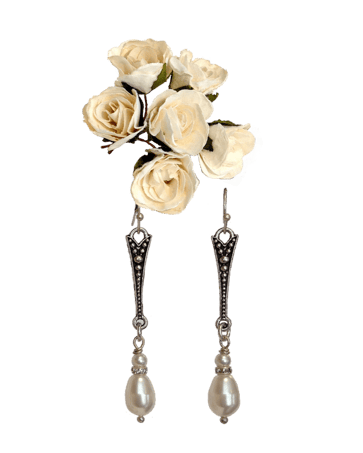 Beauté du style victorien, boucles d'oreilles Déva avec perles en cristal Swarovski nacré et strass