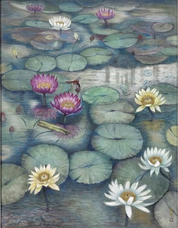 「水蓮」　森　浩子　F50