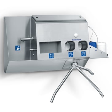 Inlet control with hand sink and dryer and disinfection