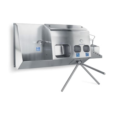 Inlet control with hand sink and dryer and disinfection