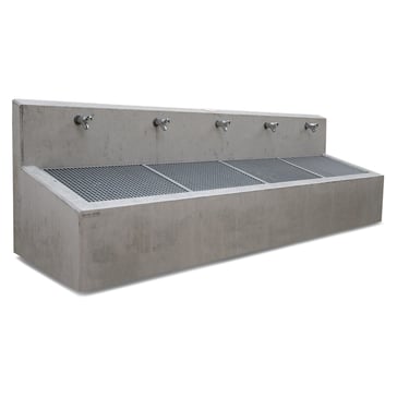 Boot cleaner above ground back wall 