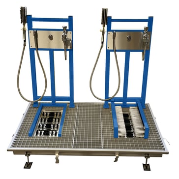 Lava botas y zapato de trabajo a ras de suelo