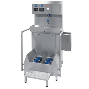 Estación de higiene para suelas y manos