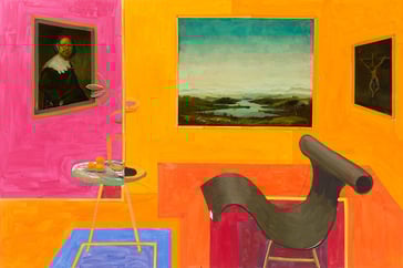 2022 Interieur mit Blumenstilleben und Früchten, No. 12