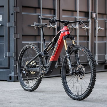 Der passende Federweg: 150 mm. Hier in der FOX 36-Gabel in Kashima Legierung ©Rotwild