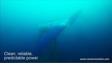 シェトランド諸島で実験中の潮力発電（ノバイノベーションのYoutube映像より）