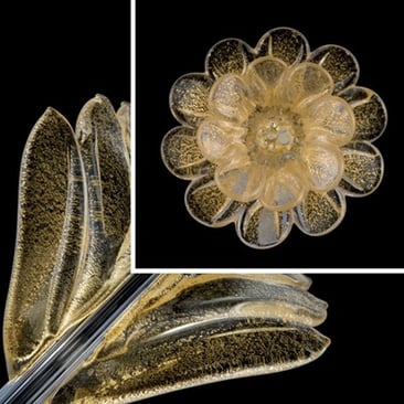 Fiore Vivaldi La Murrina in vetro di Murano soffiato a mano, ricambio originale per lampadari classici veneziani.