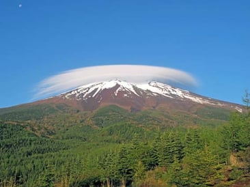 富士の傘と月
