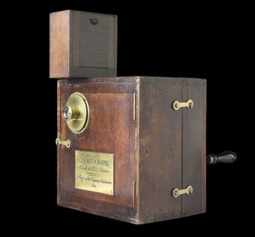 The first Cinematograph developed by the Lumière brothers