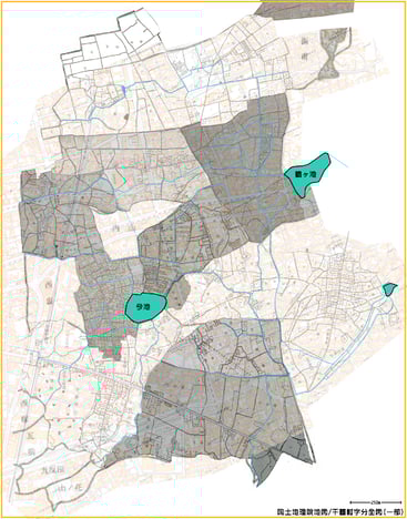 国土地理院地図 - 千種村字分全図(一部)