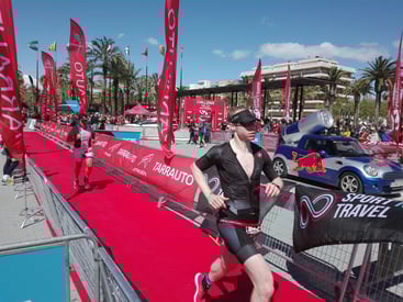 Roger Stalder nach 72,9 Km im Ziel beim Short Challenge Salou 