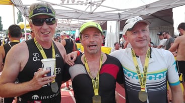 Philip Schädler, Johann Karner und Torsten Queisser (vlnr) haben das Ziel erreicht (Foto: M. Weise)