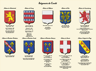 Blasons des seigneurs de Condé du XII ème siècle à la Révolution française