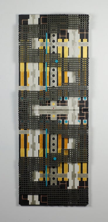 JAPANESE SECRET - SUKIYA 2   333mm×915mm  P8×2  Acrylic, bamboo, wood   2014