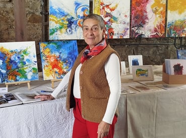 Elisabeth Augendre artiste peintre en Ariège les journées des ateliers d'artistes d'Occitanie octobre 2025