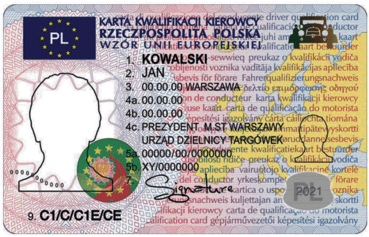 Код 95 польша пластик образец