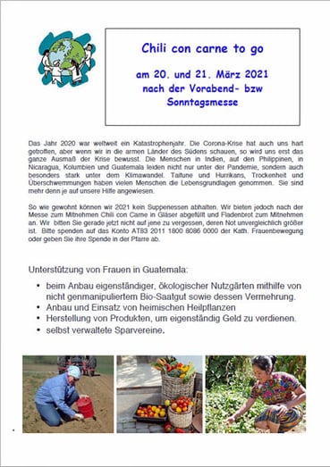Info zum Suppensonntag im März 2021 mit Chili-to-go Verkauf statt Suppenessen (PDF)