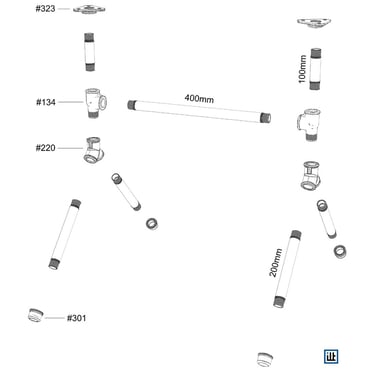 Bauanleitung mit Stückliste für ein Tischgestell aus Rohren Beistelltisch Couchtisch Loungetisch