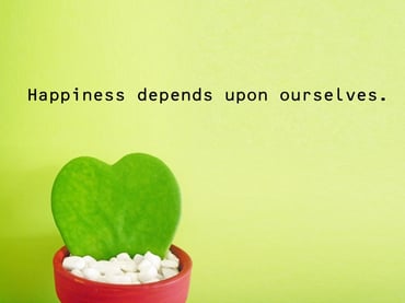 相田みつを風?「幸せはいつも自分の心が決める」は、いい言葉ですね