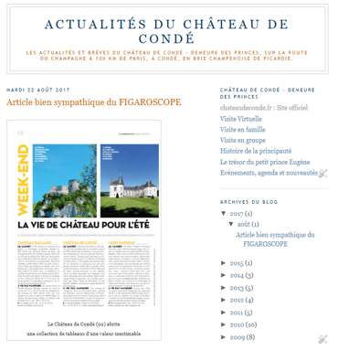 Lien vers les Actualités du Château de Condé