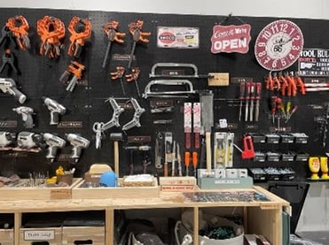 工具が揃ったDIYコーナー