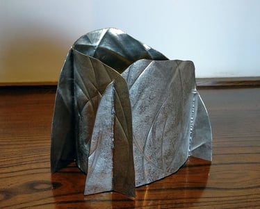 銀錫線模様の花器　関根正文　山の上ギャラリー