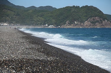 鬼ケ城へ向かって撮影