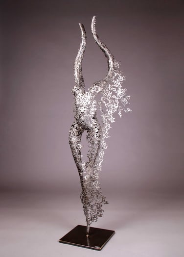 Metal sculpture torso