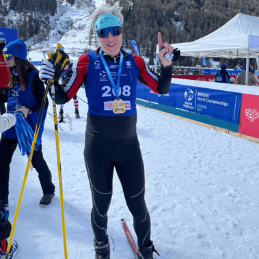 Geschafft - Philip Schädler beendet das Wintertriathlon WM-Rennen auf dem 10. Rang