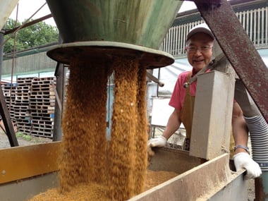 ドバーーっと餌が落ちてきます