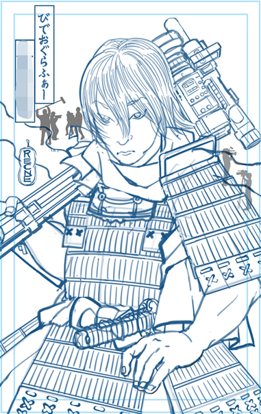 浮世絵　似顔絵名刺ラフ１